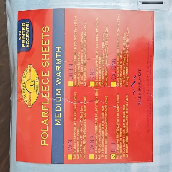 Berkshire Polarfleece Full Sheet Set - Picture 2 of 6